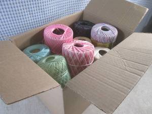 (D-3) Box of Assorted Crochet Threa...