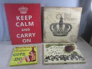 (A-4T) 4 Canvas Wall Decor Prints...