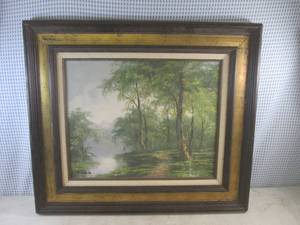 (D-1) Framed Canvas Painting By K. ...