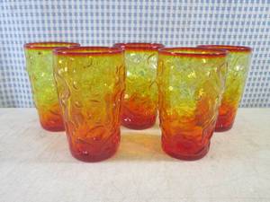 (BS) 5 Vintage Colorful Bumpy Glass...