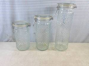 (BSB) Vintage 3pc Hobnail Glass Dec...