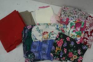 lot 183 image: Vintage material and red felt scraps
