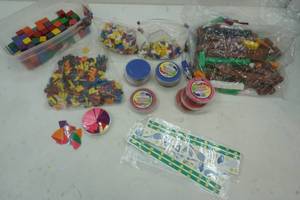 lot 214 image: Wood Blocks, Legos, Foam Letters Lot