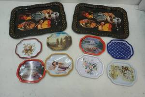 lot 217 image: Vintage ServingDecorative Tray Lot
