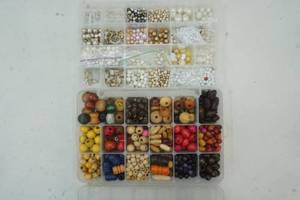 lot 296 image: Craft Wood and Pearl Bead Lot