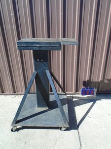 Heavy duty steel welding fabricating table with vice support. As shown.