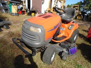 Husquvarna 1848 lawn tractor. Starts & runs. Belt seems to slip going uphill. As shown.