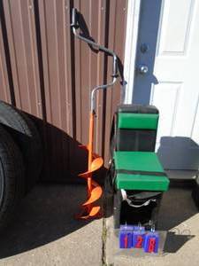 Fishing chair & auger. As shown.