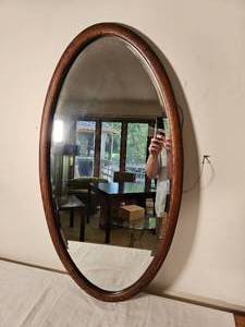 lot 74 image: Mahogany Oval Hall Mirror