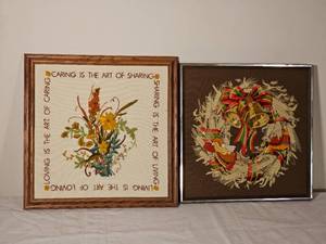 lot 101 image: Charming Needlepoint Framed Crewel