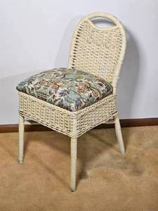 lot 103 image: Primitive Wicker Accent Chair