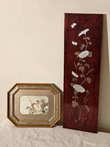 lot 77 image: Oriental Silver & bronze Inlayed Plaque & Accompanying Engraving