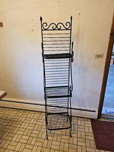 lot 80 image: Wrought Iron Folding Bakers Rack