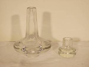 lot 85 image: Brilliant Mid-Century Modern Crystal Vase Pair