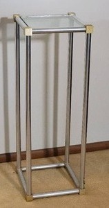 lot 83 image: Contemporary Silver Brushed Metal Plant Stand