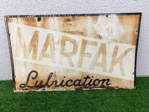 lot 11 image: Marfak Lubrication Porcelain Sign 18 x 30