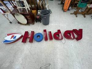 lot 15 image: Holiday Station Letters Light Up Sign