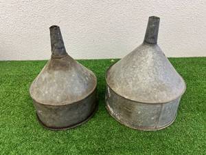 lot 92 image: Large Galvanized Metal Funnels