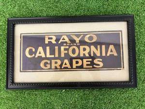 lot 112 image: Framed Rayo California Grapes - 16 Long