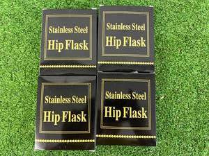 lot 115 image: NIB SS Hip Flasks