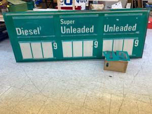 lot 128 image: Gas Station Price Sign with Numbers 3 x 8