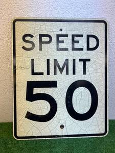 lot 140 image: Decommissioned Road Sign - Speed Limit 50