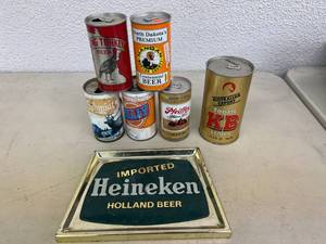 lot 156 image: Heineken Beer Sign & Special Issue Beer Cans