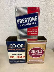 lot 163 image: Co-Op, Prestone & Durex Antifreeze Cans