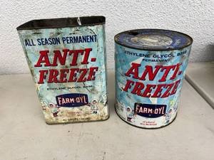 lot 164 image: Farm-Oyl Anti-Freeze Cans
