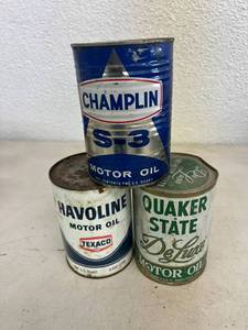 lot 169 image: Full Metal Cans Motor Oil