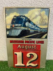 lot 180 image: Missouri Pacific Lines Metal Calendar