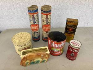 lot 231 image: Mixed Lot Collectibles - Planter, Tins