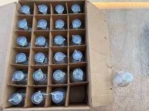 lot 24 image: 24 200 mL dropping bottles, flint glass, flat top stopper