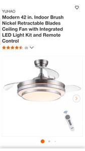 42 Retractable Ceiling fan