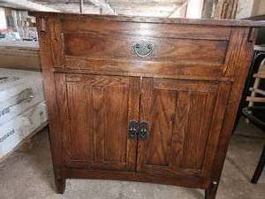 33 medium oak vanity cabinet