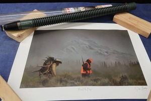 lot 63 image: ELK CALL AND ART PRINT