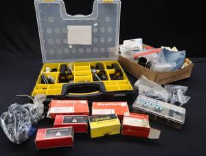 lot 136 image: HARD CASE OF SCOPE MOUNTING ITEMS