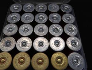 lot 196 image: 12 GAUGE RELOADS WITH NICE CASE