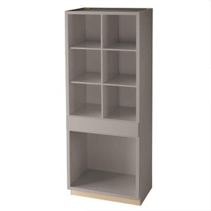 lot 25 image: Avondale 36 in. W x 24 in. D x 96 in. H Ready to Assemble Plywood Shaker Open Pantry Kitchen Cabinet in Dove Gray