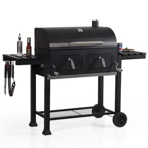 lot 53 image: PHI VILLA Heavy-duty Outdoor Barrel Charcoal Grill in Black
