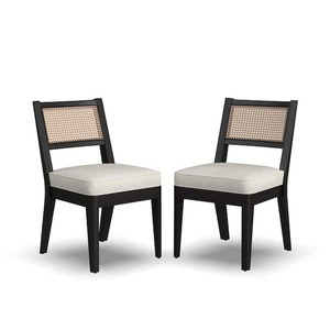 lot 79 image: lot of 3--Brentwood Black Cane Back Armless Chair