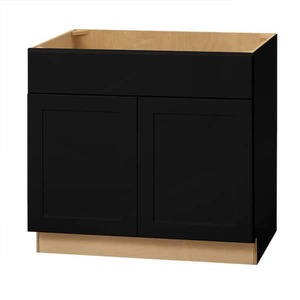 lot 97 image: Avondale 36 in. W x 24 in. D x 34.5 in. H Ready to Assemble Plywood Shaker Sink Base Kitchen Cabinet in Raven Black