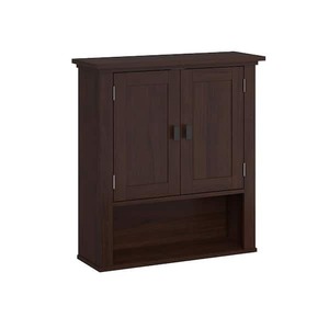 lot 100 image: Hayward 24.5 in. H x 7.88 in. D x 22.81 in. W Bathroom Storage Wall Cabinet and Laundry Cabinet in Dark Woodgrain