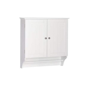 lot 101 image: Ashland 23.8 in. W x 25.4 in. H x 8.86 in. D Bathroom Storage Wall Cabinet and Laundry Medicine Cabinet in White