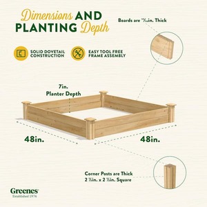 lot 133 image: lot of four--4 ft. x 4 ft. x 7 in. Original Cedar Raised Garden Bed