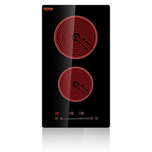 lot 187 image: Built in Electric Stove Top 12 in. 2 Burners Glass Radiant Cooktop with Sensor Touch Control, Timer & Child Lock, Black