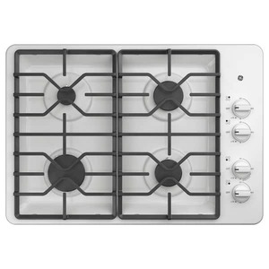 lot 188 image: 30 in. Gas Cooktop in White with 4-Burners including Power Burners