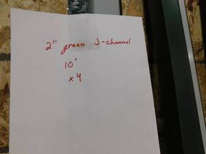 lot 103 image: (4) 2 inch-10 foot Green Steel Trim-J Channel
