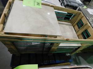 lot 141 image: Madison Cream 24 in. x 24 in. Polished Porcelain Stone Look Floor and Wall Tile 21 case lot336 sq ft