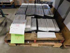 lot 149 image: Capri Blue 4 in. x 12 in. Honed Marble Floor and Wall Tile 65 box lot130 sq ft